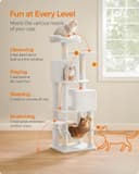 Feandrea 61-inch multi-level cat tree with condos, perches, hammock, and scratching posts