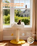 Happi N Pets 22-inch light beige cloud cat tree with cloud-shaped plush perch, star and moon danglers, sisal scratching post, wide base and bonus catnip