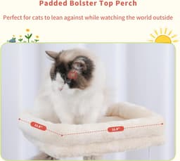 Hey-Brother multi-level cat tree tower featuring a two-door cat condo, top perch bed, tall tower bed, sisal scratching posts, and a hanging hammock for cats