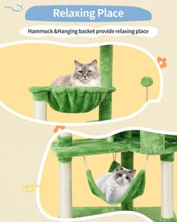 Feandrea 61-inch multi-level cat tree with condos, perches, hammock, and scratching posts