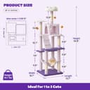 MWPO 63.8-inch flower cat tree tower with two flower-shaped perches, cat condo, hammock, sisal scratching posts and dangling toys