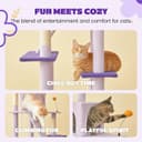 MWPO 63.8-inch flower cat tree tower with two flower-shaped perches, cat condo, hammock, sisal scratching posts and dangling toys