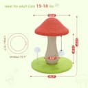 PETEPELA red mushroom-shaped cat scratching post with 100% sisal covering, large stable base, pompom toy and spring ball toy for indoor cats