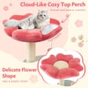 Tangkula 49-inch beige flower cat tree with flower-shaped top perch, cat condo, three sisal scratching posts, five levels, three platforms and dangling ball toy