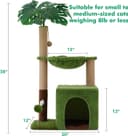 WOOCHPET 37-inch green jungle cat tree with top condo, large hammock, sisal scratching posts, mouse hole, spring ball toy, sisal ball, and green leaf elements