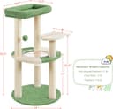 Yaheetech 35.5-inch space capsule cat tree in army green with clear bowl perch, fish-shaped platform, sisal scratching posts, and plush sleeping perch