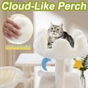 Yungaspy 40-inch white cat tree with cloud-shaped top perch, metal frame hammock, cat condo, sisal scratching post, 5 levels and toy balls